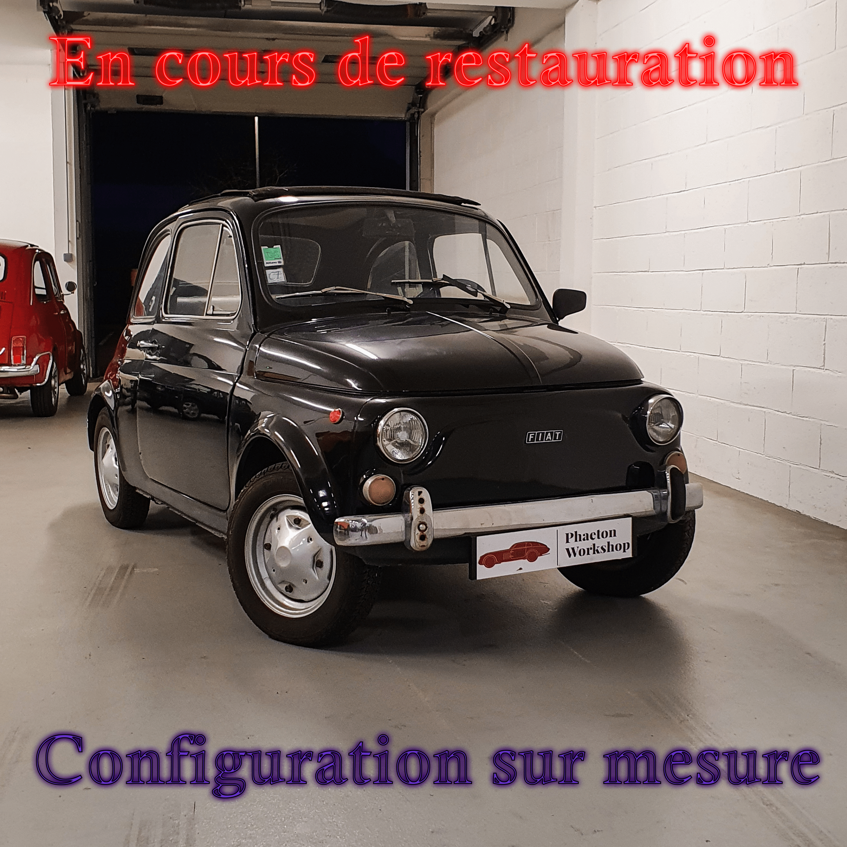 Fiat 500 R en cours de restauration